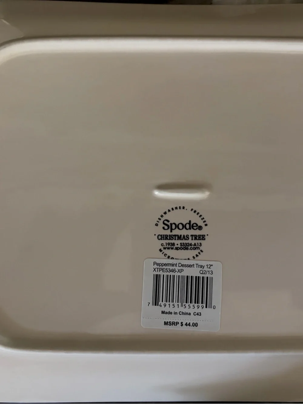 Spode Christmas Tree Porcelain Peppermint Dessert/Serving Tray , 12
